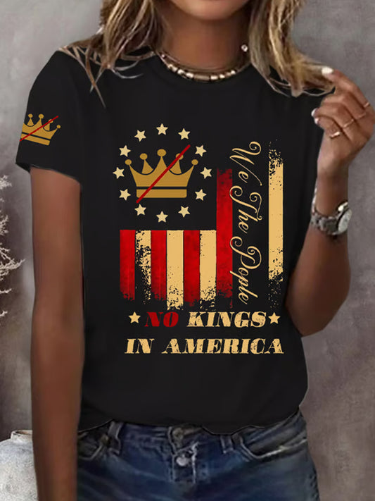 Ženské fdt ne králové tištěné příležitostné tričko