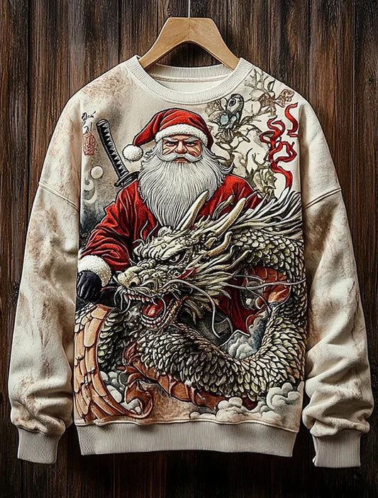 Pánské zábava vánoční umění tisk comfort pletené top