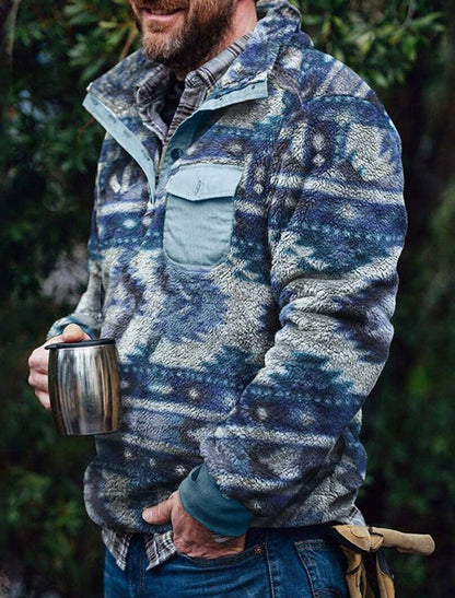 Pánské retro art print casual top