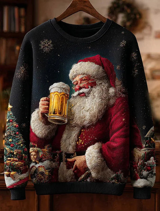 Pánské zábava vánoční umění tisk comfort pletené top