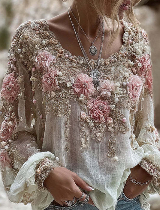 Dámské retro bohémský neformální top