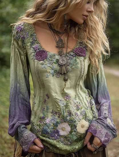 Dámské retro bohémský neformální top