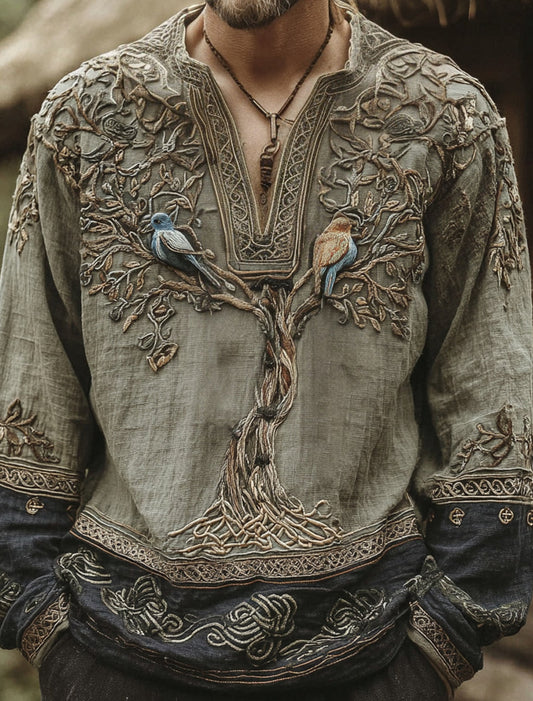 Pánské retro art print casual top