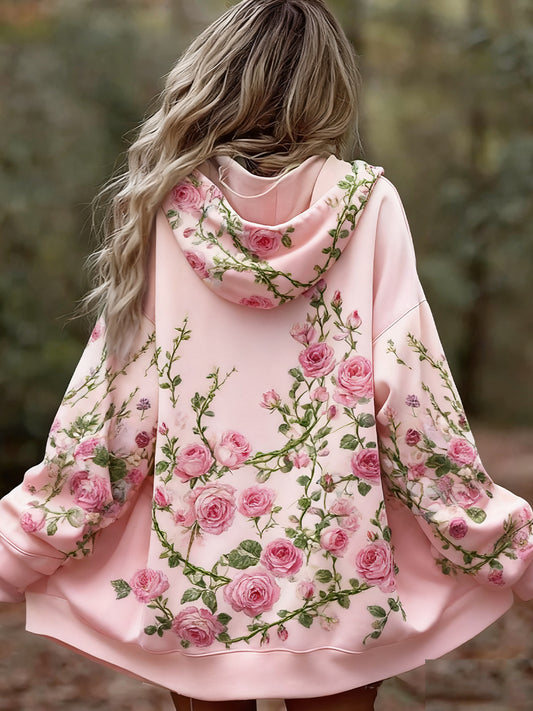 Dámské vintage květinové patchwork art print pohodlné příležitostné mikina