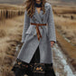Dámské retro bohémské podzimní a zimní vlněné kabát