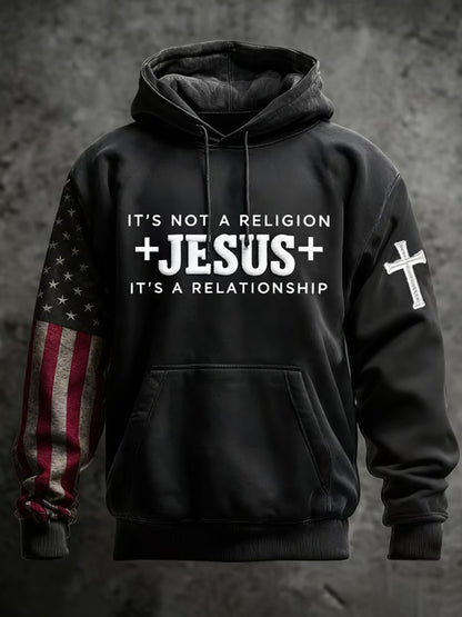 Pánské vintage víra příležitostná mikina