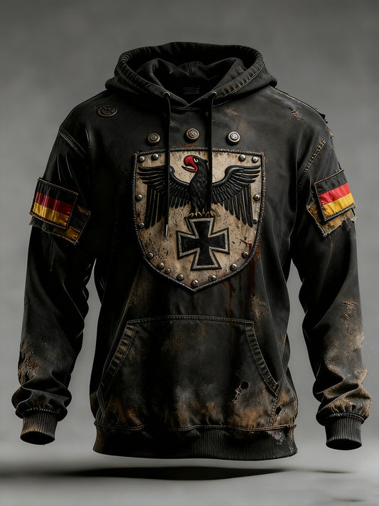 Pánské vintage německá vlajka umění tisk mikina