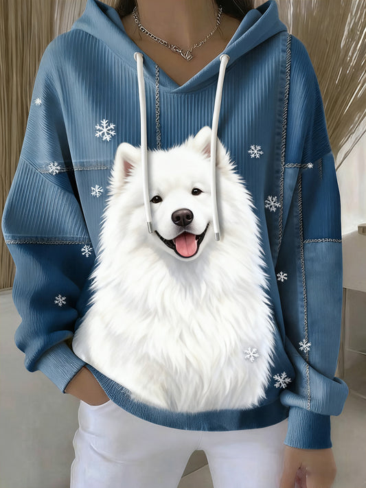 Ženy vintage animal art print casual retro hoodie