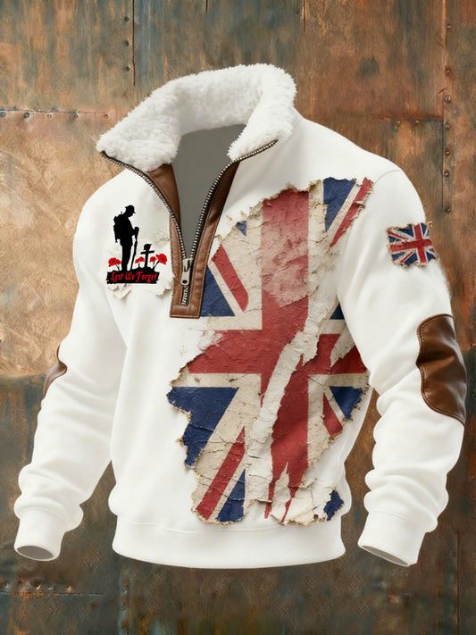 Den paměti pánů "zapomeňte na mě" poppy fur collar sweatshirt