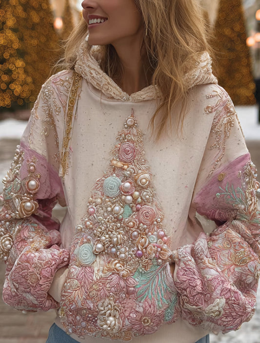 Ženy vintage vánoce umělecké příležitostné pohodlí pletené mikina