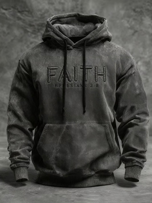 Pánské vintage art faith casual hoodie