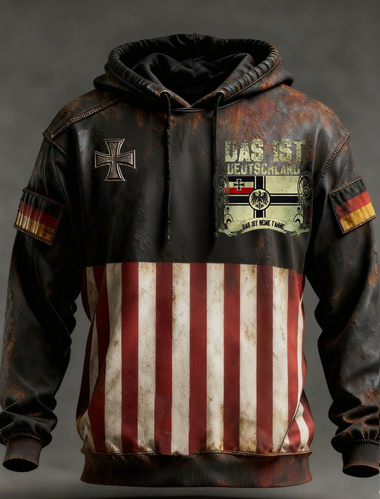 Pánské vintage německá vlajka umění tisk mikina