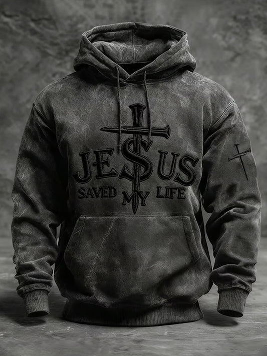 Pánské vintage art faith casual hoodie