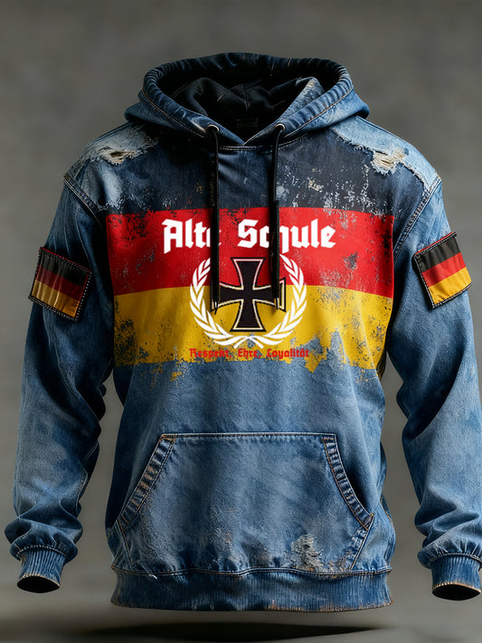 Pánské vintage německá vlajka umění tisk mikina