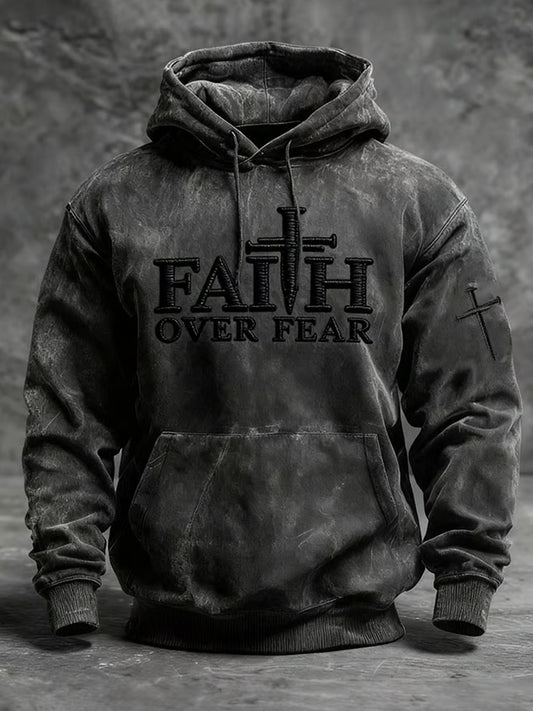 Pánské vintage art faith casual hoodie