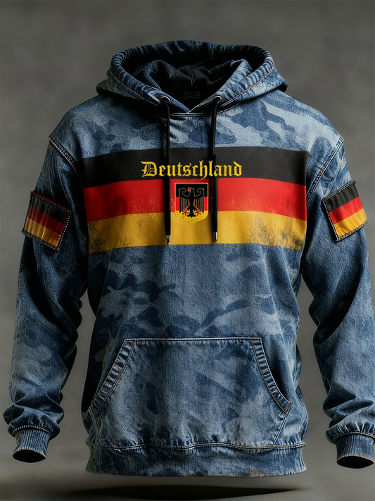 Pánské vintage německá vlajka umění tisk mikina