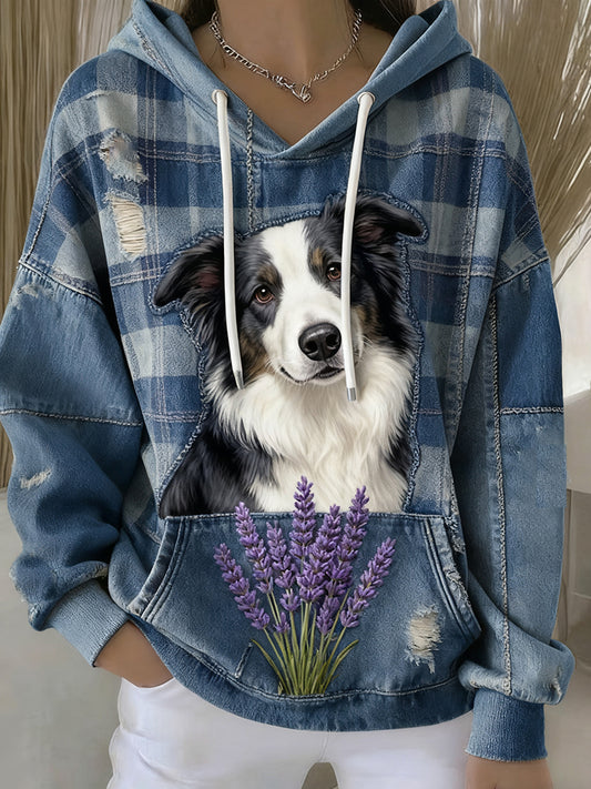 Ženy vintage animal art print casual retro hoodie