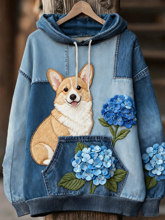 Unisex animal art print casual vintage hoodie