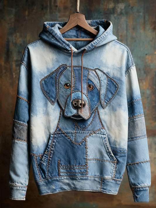 Unisex animal art print casual vintage hoodie