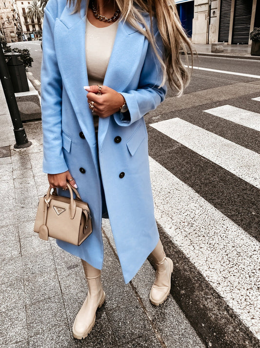 Dámské retro s dlouhými rukávy oblek golier dvojprsou kabát