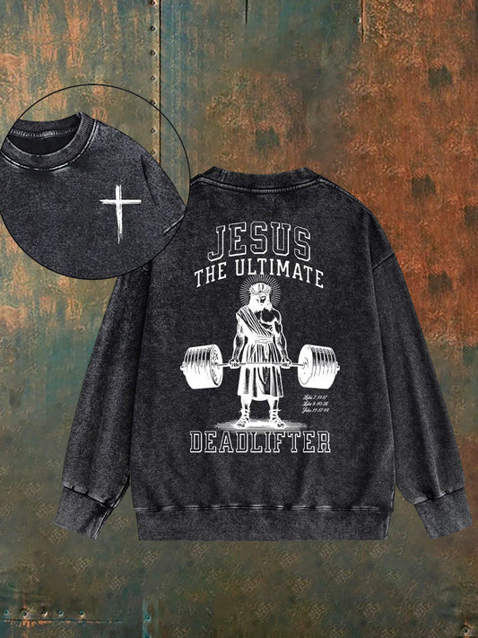 Pánské vintage znepokojená křesťanská příležitostná mikina