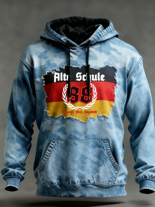 Pánské vintage německá vlajka umění tisk mikina