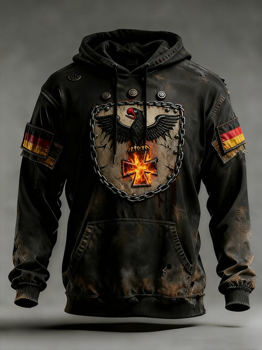 Pánské vintage německá vlajka umění tisk mikina