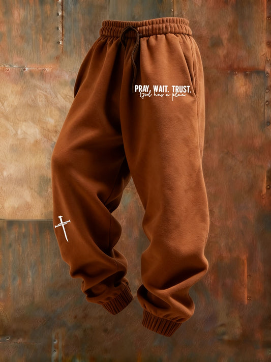 Pánské retro faith print loose casual pants