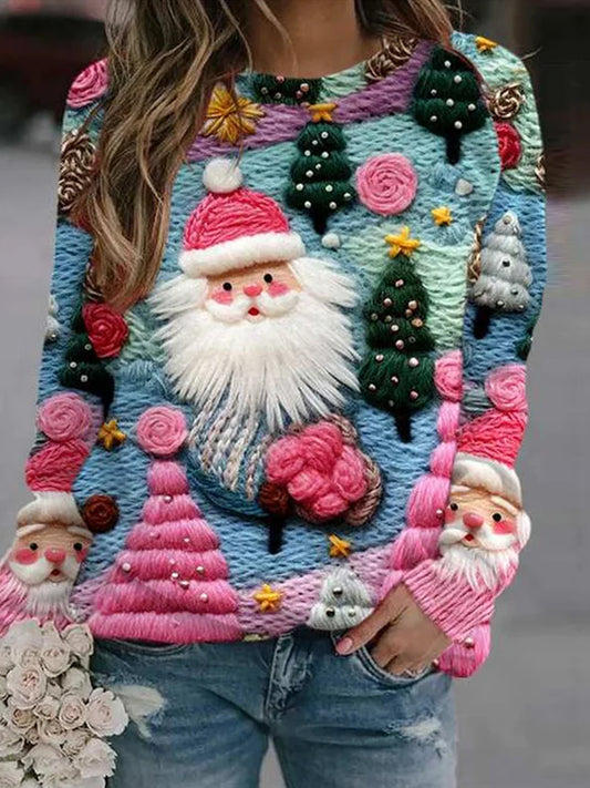 Ženy vintage vánoční umění tisk pohodlné příležitostné pot