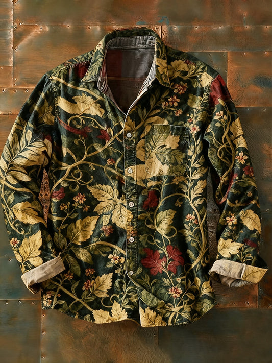 Pánské retro abstraktní art print příležitostné tričko s dlouhým rukávem