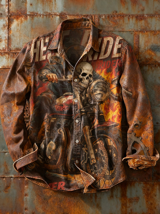 Pánské retro abstraktní art print příležitostné tričko s dlouhým rukávem