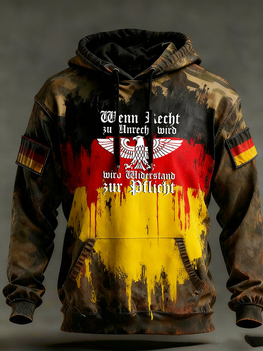 Pánské vintage německá vlajka umění tisk mikina