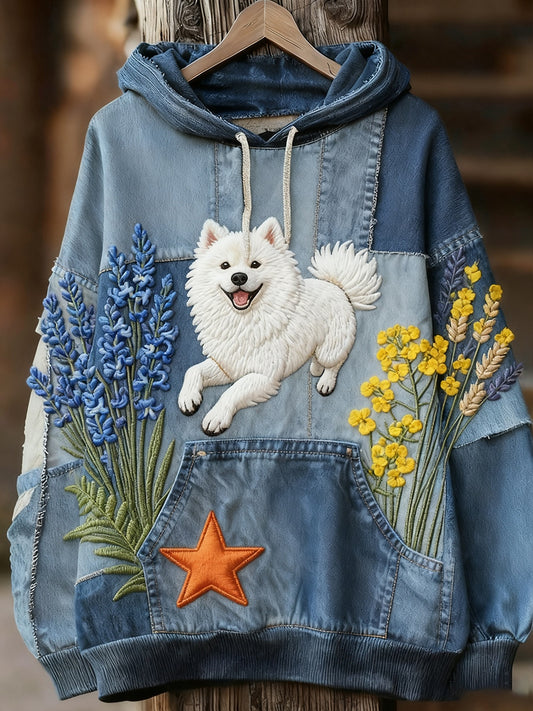 Unisex animal art print casual vintage hoodie