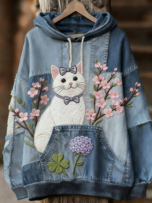 Unisex animal art print casual vintage hoodie