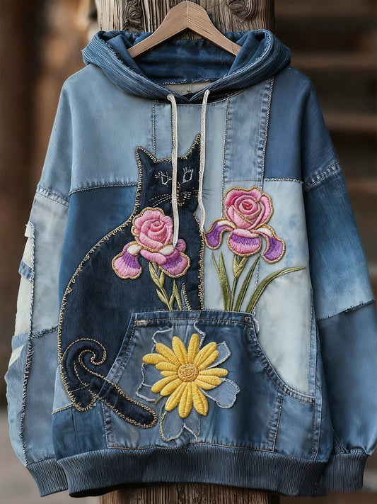 Unisex animal art print casual vintage hoodie