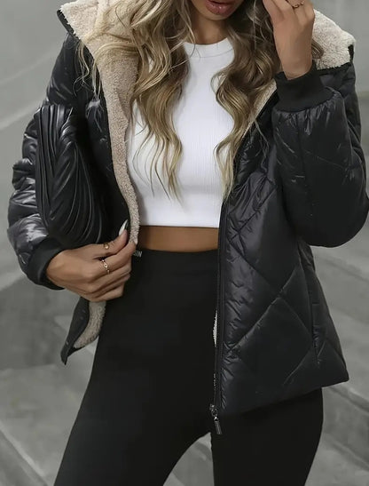 Dámské retro bavlněnépolstrované sako tlusté a teplé