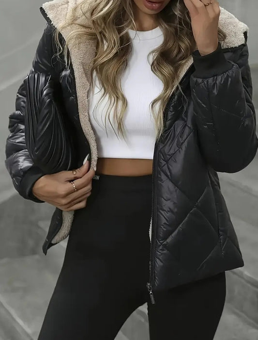 Dámské retro bavlněnépolstrované sako tlusté a teplé